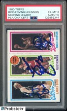 1980 Topps Larry Bird Magic Johnson RC Julius Erving HOF PSA 6 PSA/DNA 10 AUTO