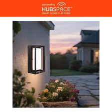 Rockwood 11 in. 1-Light Black Outdoor LED Wall Sconce RGB Color Changing Light