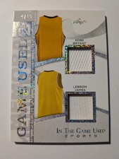 KOBE BRYANT & LEBRON JAMES 2025 Leaf In the Game Used Dual JERSEY Patch # 4/15