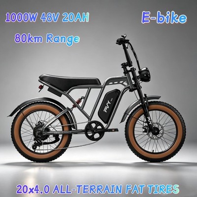 1000W 48V 20AH Off-Road E-Bike,PVY 20''*4.0 Reifen Elektrofahrrad, E-Mountainbike
