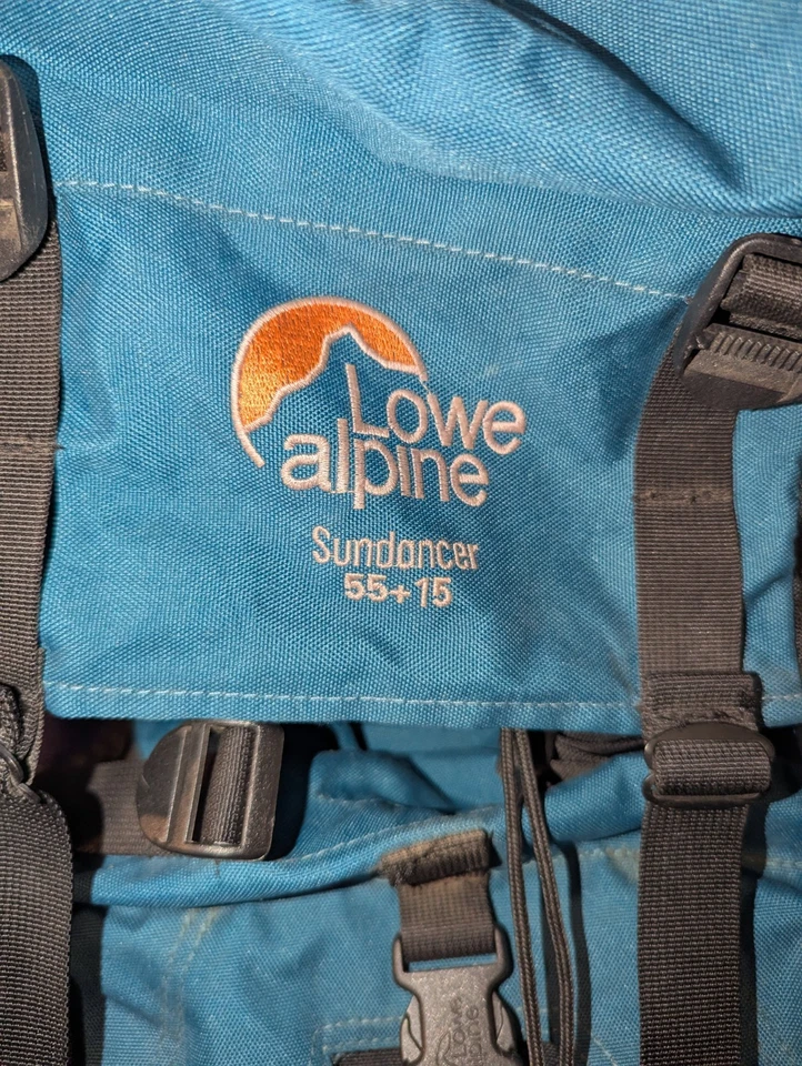 Paquete de larga distancia Lowe Alpine Sundance 55+15 verde azulado púrpura negro Foto 2 de 4