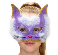 Beautiful Purple Color Cat Style Masquerade Mask