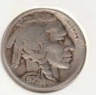 1934-D US Indian Head Buffalo Nickel FULL DATE 100 Year Old Collection Coin USA