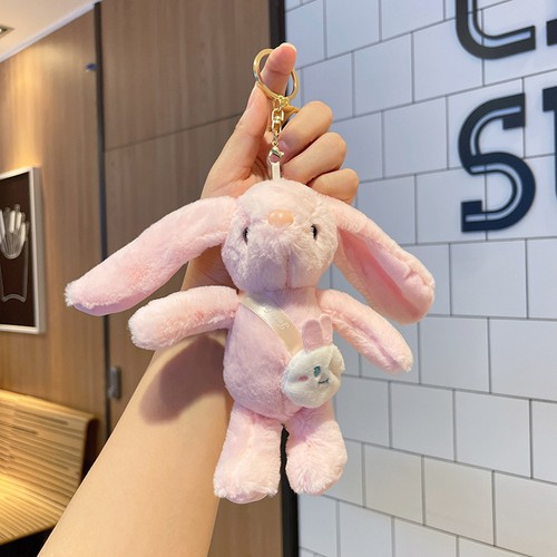 Plush Satchel Bunny Keychain - Picture 9 of 13