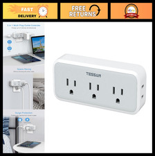 5-Outlet Surge Protector Wall Plug Extender, Multi Plug Adapter for Home  Trave