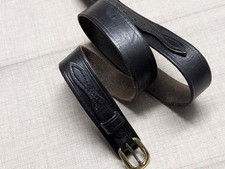 vintage WESTERN cowhide leather 36 buckle belt RANGER black handcrafted