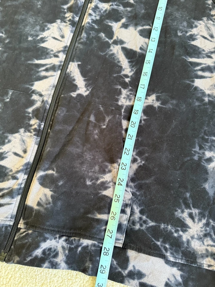 D & Co. Women 3XL Tie-Dye Zip-Up Hoodie Black & Gray Marble  Lightweight Jacket  - Image 4 of 4