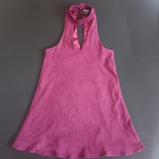 Nasty Gal Mini Dress Womens XS Deep Burgandy Velvet High Neck Choker