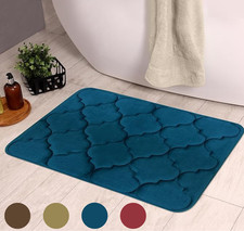 PowerSellerUSA Memory Foam Non-Slip Trellis Bathroom Rug Anti-Fatigue Mat 17X24