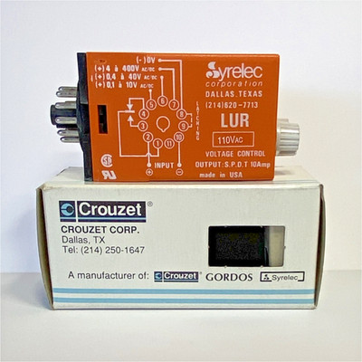 Syrelec LUR Voltage Control Relay 110V AC 10A SPDT 11-Pin Latching Plug-In - NOB