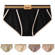 Mens Cotton Breathable Briefs Low Rise Underwear with Pouch for Daily Wear