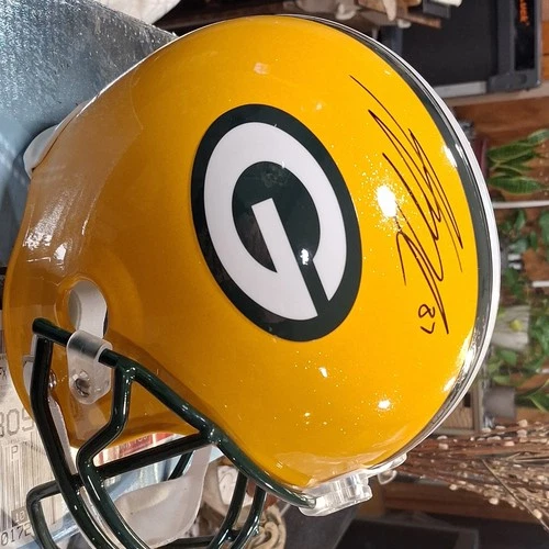 Green Bay Packers Jordy Nelson Signed Football Helmet Waukesha Sports Cards COA