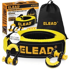 3 X 30ft Recovery Tow Strap Heavy Duty With Hooks - 36000 Lbs Break Strength 3
