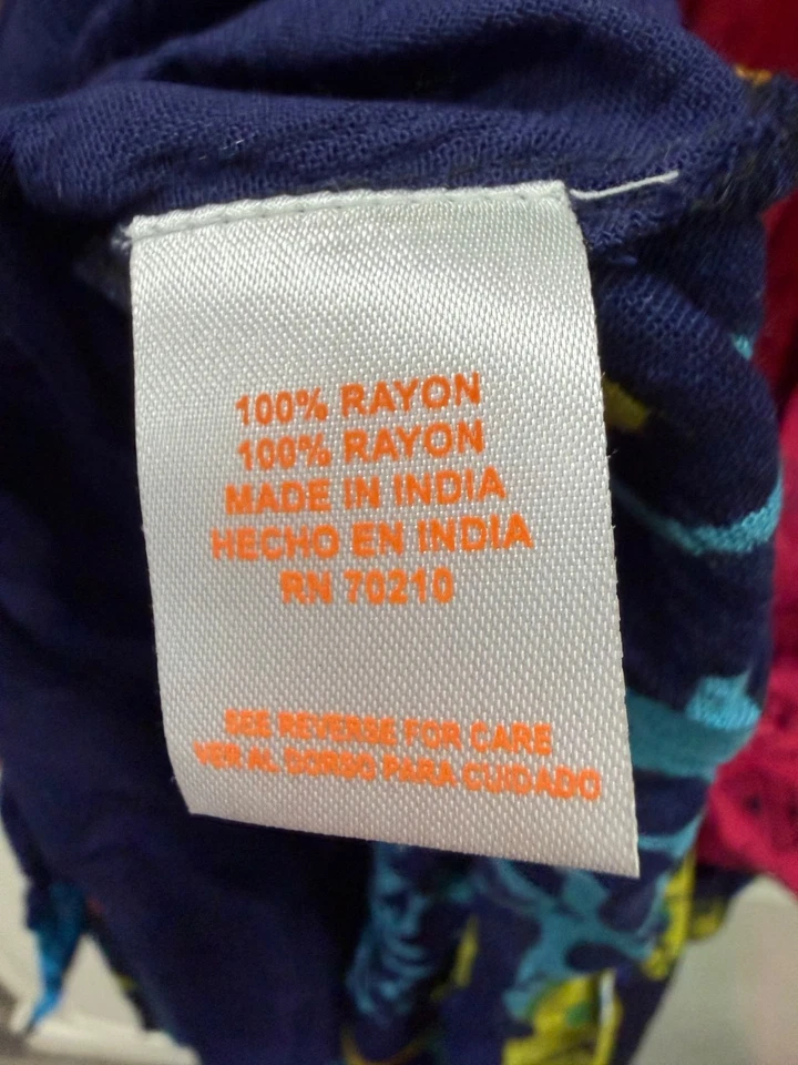 La Cera 3X Patchwork Button Dress 53" Long 100% Rayon - Image 2 of 4