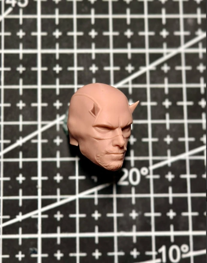 Nueva cabeza de hombre diablo Atrévete 1/12 sin pintar esculpida para figura de acción de 6" Foto 2 de 4