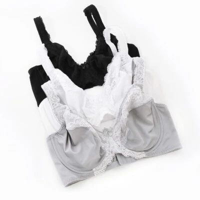 Damen Große Größen Bügel BH - Balconette,Unwattierter Cups mit Spitze 70-125 C-J - Bild 1 von 4
