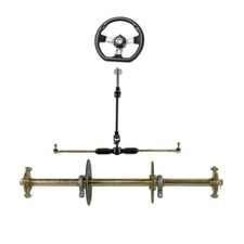 32" Go Kart Rear Live Axle Kit, Sprocket Hub, Brake Assembly, Front Steering