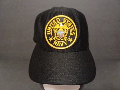 NAVY Hat/Cap Adjustable Snapback Black Hat