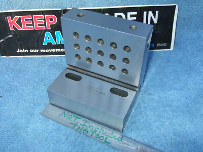 ANTON MACHINE WORKS USA MADE ANGLE PLATE SLOTTED TOOLMAKER MACHINIST VERY CLEAN 
