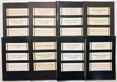 Problems in American Civilization 1950's Paperback Book Lot 8 Amherst College