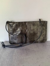 Vintage Gray Snake Skin Handbag or Clutch Handbag