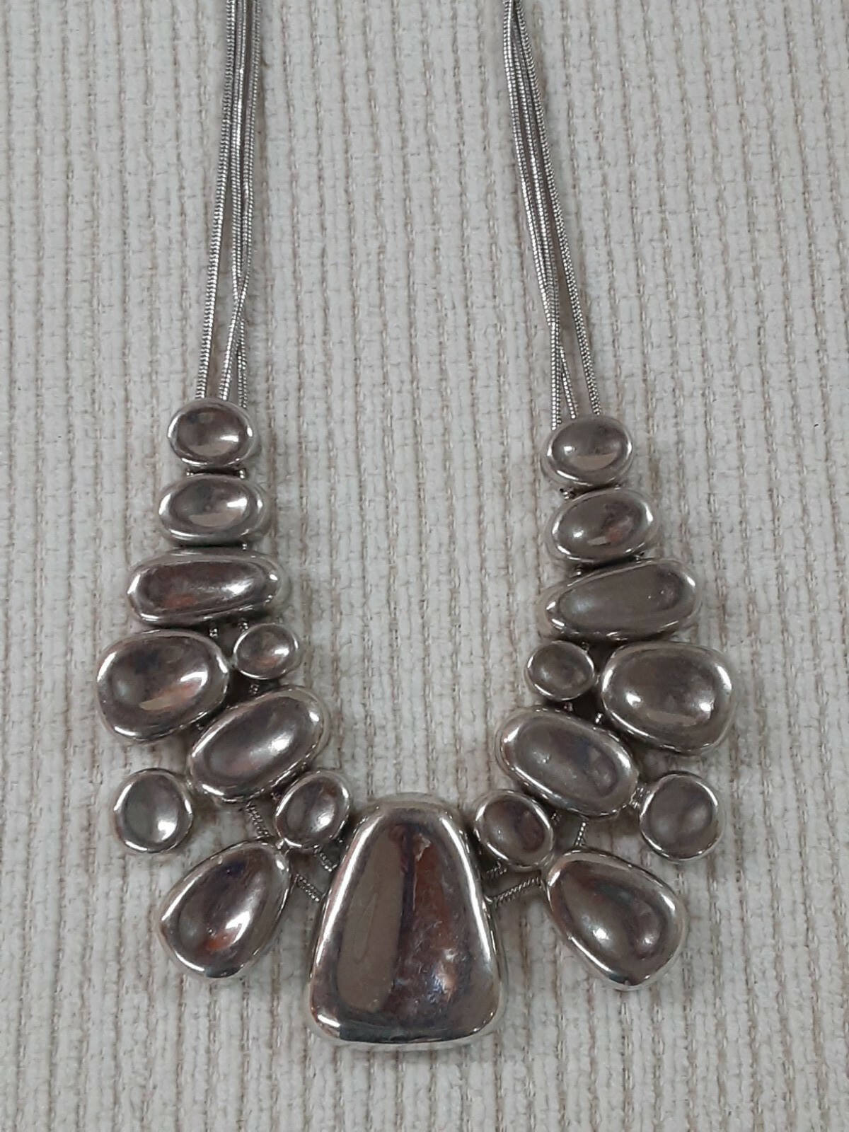 Chico’s Boho Chunky Silver Statement Necklace CHI… - image 1