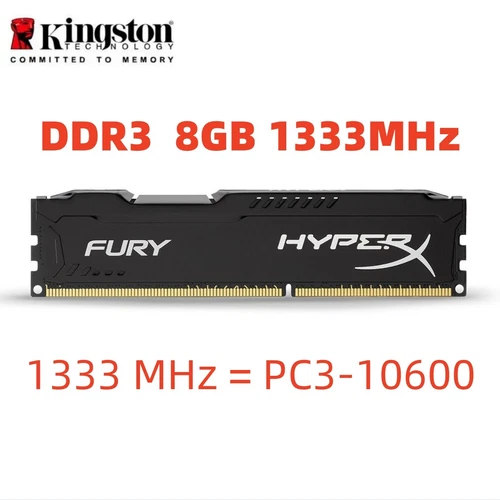 HyperX FURY DDR3 8GB 16GB 32GB 1333 MHz PC3-10600 Desktop RAM Memory DIMM 240pin