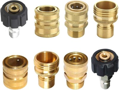 #ad #ad 9Pc Pressure Washer Adapter Set Quick Disconnect Kit M22 Swivel to 3 8#x27;#x27; Connect $23.53