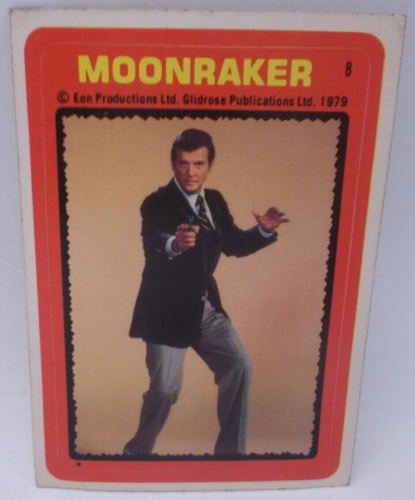 Vintage 1979 Moonraker Topps Sticker Card #8 James Bond 007 - Afbeelding 1 van 2