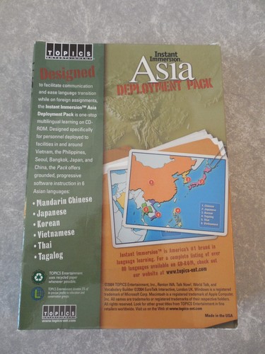 INSTANT IMMERSION ASIA DEPLOYMENT PACK - 6 LANGUAGES, 11 CD-ROMS, NEW, SEALED! - Picture 2 of 3