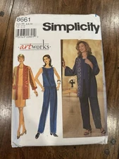 Simplicity 8661 Women's Artworks Pants Top Jacket Skirt Size 6 8 10