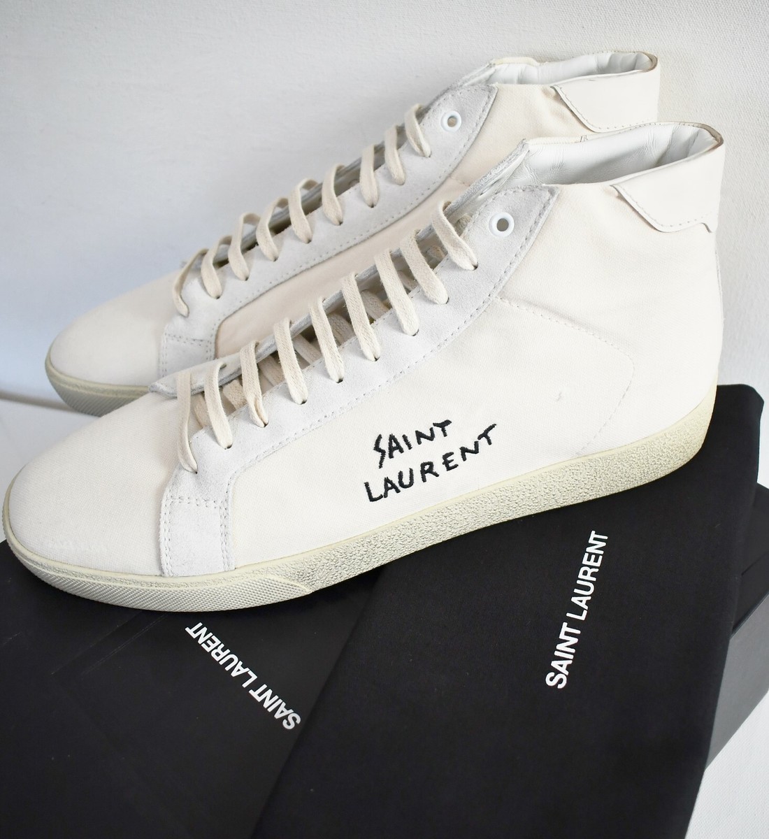 New SAINT LAURENT SL/06M 20 Milk Embroidered MID-TOP  display picture 2