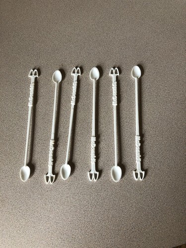 6 Vintage McDonalds Mc Spoon Coffee Stirrer Banned Coke