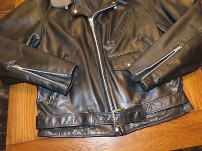 60s〜70s Montgomery Ward leather Vintage 1970s Montgomery Ward Leather Motorcycle Jacket Lamb Fur