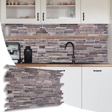 Stone Brick Effect PVC Plastic Wall Covering Panels Decorative Cladding Tiles ✅ 