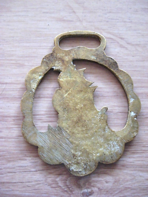 Horse Brass en laiton Bateau Navire England 19e décor de harnais de cheval XIXe