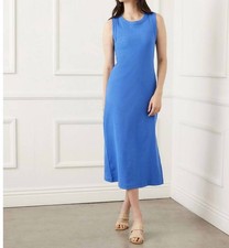 Karen Kane Crew Neck Ribbed Dress Blue