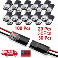 100pcs Double-Wire Plug-in Connector, Cable Clamp with Locking Buckle, AWG 18-22