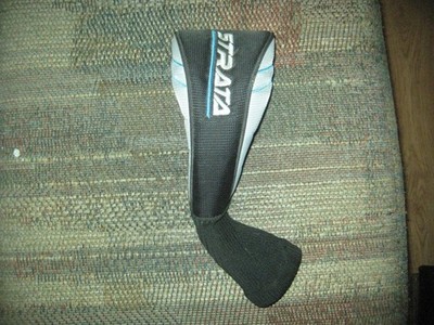 slightly used Strata Universal fairway 5 wood  headcover Black /Grey Blue lines