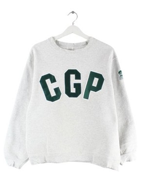 Fruit of the Loom Womens 90s Vintage CGP Embroidered Heavy Sweater Gray M