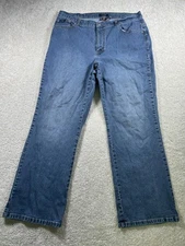 Izod Jeans Womens 18W Denim Straight Leg Stretch High Rise Comfort Pants