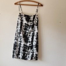 Garage Black And White Tie Dye Spaghetti Strap Mini Short Dress Size XS