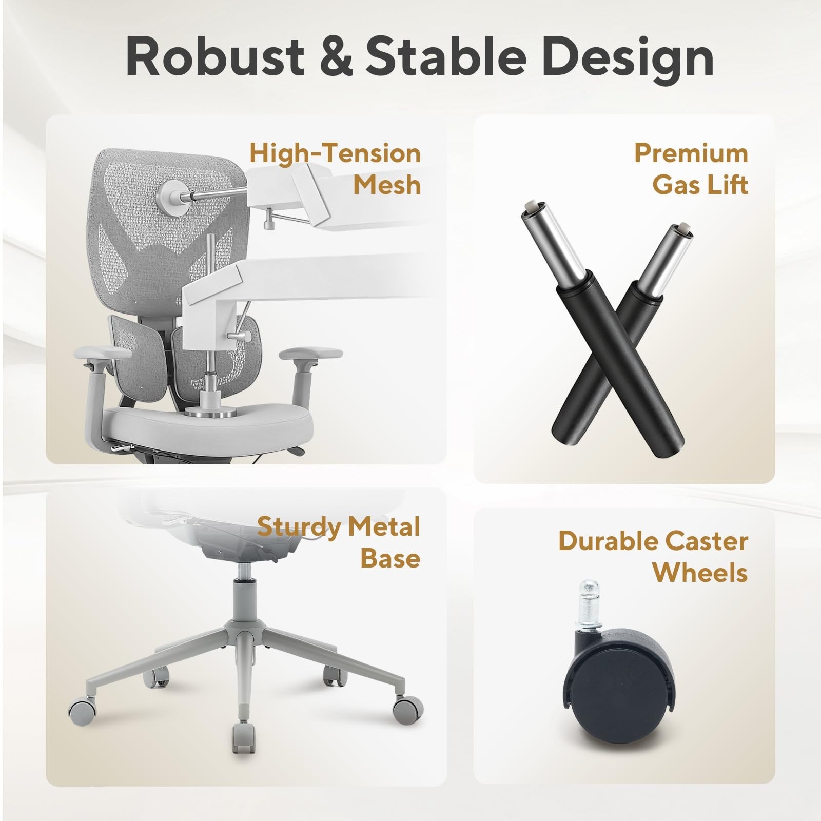 Nouhaus Ergo 3D Morph High Back Mesh Office Chair Dual-Zone Lumbar Support