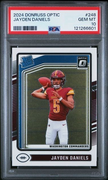 2024 PANINI DONRUSS OPTIC #248 JAYDEN DANIELS PSA 10 WASHINGTON COMMANDERS NFL
