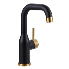 ARCORA Black and Gold Wet Bar Faucets Single Hole Prep Sink Faucet 360 Swivel Sm