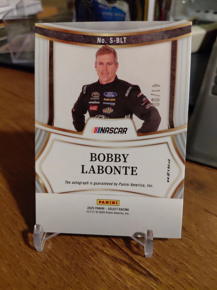 2025 Select Racing Bobby Labonte Blue Prizm Parallel Autograph 41/99 SP - Image 2 of 2