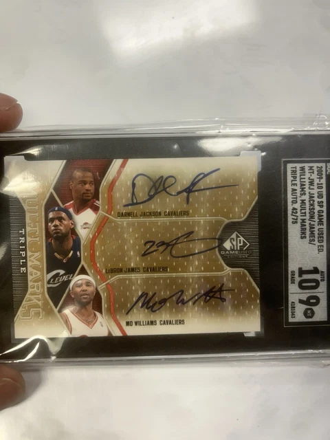 2009 SP Game Used /75 Darnell Jackson LeBron James Mo Williams SGC 9 Triple Auto