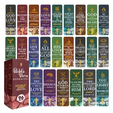 96 Pack Christian Scripture Bookmarks with Bible Verses Inspirational Religious