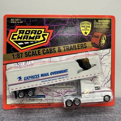 VTG 1997 Road Champs Express Mail 1:87 HO Scale Die-Cast Truck Semi Trailer