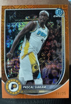 2025-26 Bowman Chrome Pascal Siakam Orange Mojo Refractor /25 Pacers